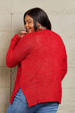 Heimish By The Fire Full Size Draped Detail Knit Sweater - Apalipapa