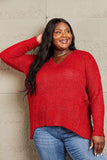 Heimish By The Fire Full Size Draped Detail Knit Sweater - Apalipapa