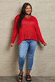 Heimish By The Fire Full Size Draped Detail Knit Sweater - Apalipapa