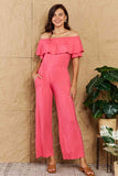 Heimish My Favorite Full Size Off-Shoulder Jumpsuit with Pockets - Apalipapa