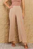 HYFVE Pretty Pleased High Waist Pintuck Straight Leg Pants in Camel - Apalipapa