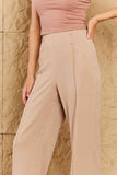 HYFVE Pretty Pleased High Waist Pintuck Straight Leg Pants in Camel - Apalipapa