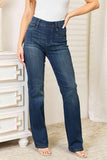 Judy Blue Full Size Elastic Waistband Slim Bootcut Jeans - Apalipapa