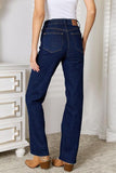 Judy Blue Full Size Raw Hem Straight Leg Jeans with Pockets - Apalipapa