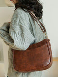 PU Leather Shoulder Bag - Apalipapa