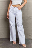 RISEN Raelene Full Size High Waist Wide Leg Jeans in White - Apalipapa