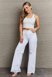 RISEN Raelene Full Size High Waist Wide Leg Jeans in White - Apalipapa