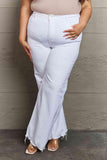 RISEN Raelene Full Size High Waist Wide Leg Jeans in White - Apalipapa