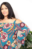 Sew In Love Full Size Floral Cold Shoulder Blouse - Apalipapa