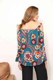 Sew In Love Full Size Floral Cold Shoulder Blouse - Apalipapa