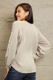 Sew In Love Full Size Lace Patch Detail Sweater - Apalipapa