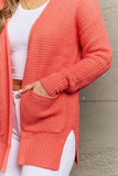 Zenana Bright & Cozy Full Size Waffle Knit Cardigan - Apalipapa